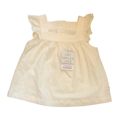 Size 2T/3T RuffleButts Cream Flutter Tank Top