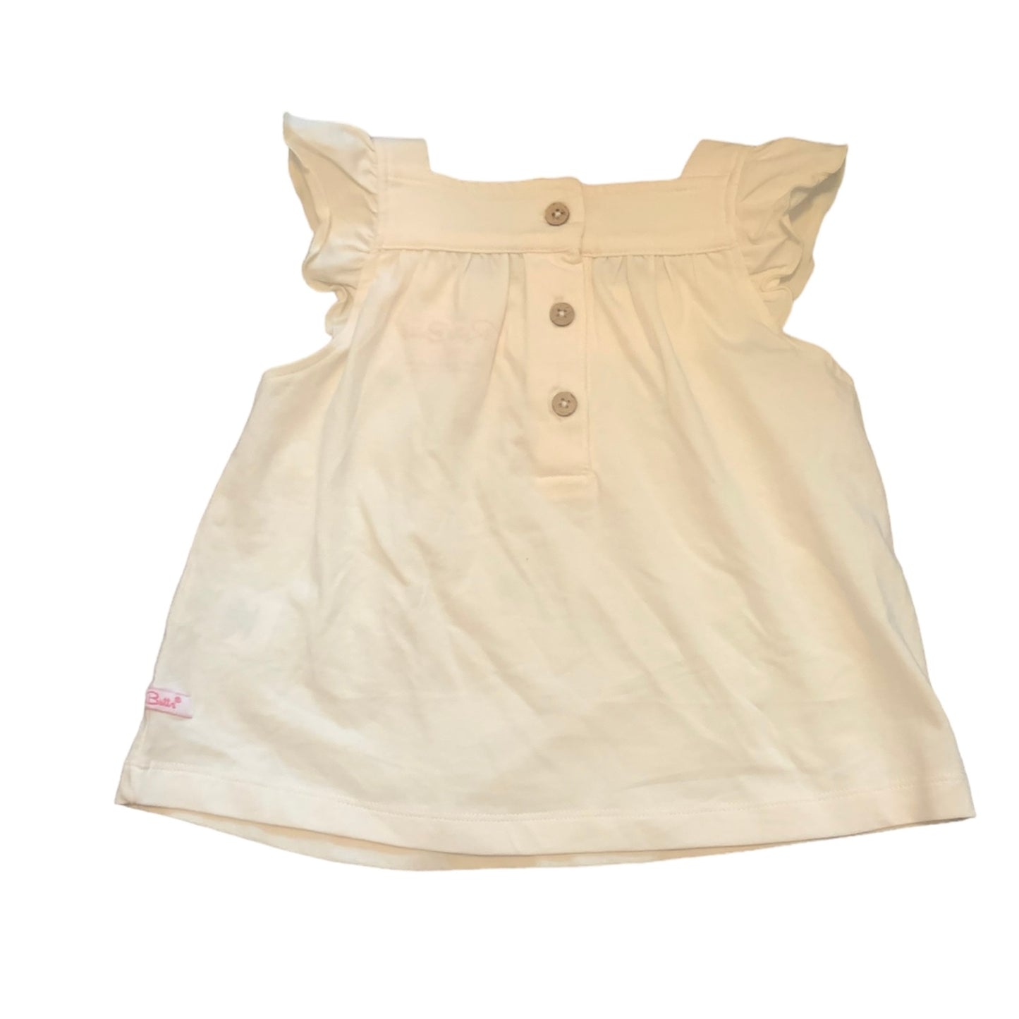 Size 2T/3T RuffleButts Cream Flutter Tank Top