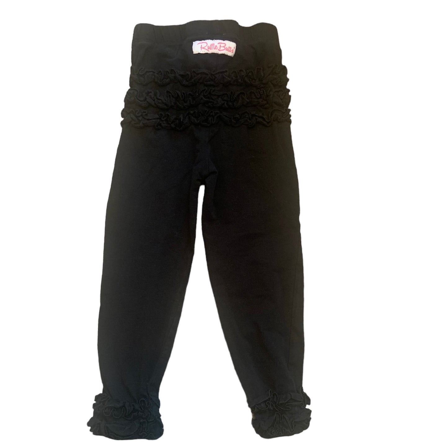 Size 2T/3T RuffleButts Black Ruffle Leggings