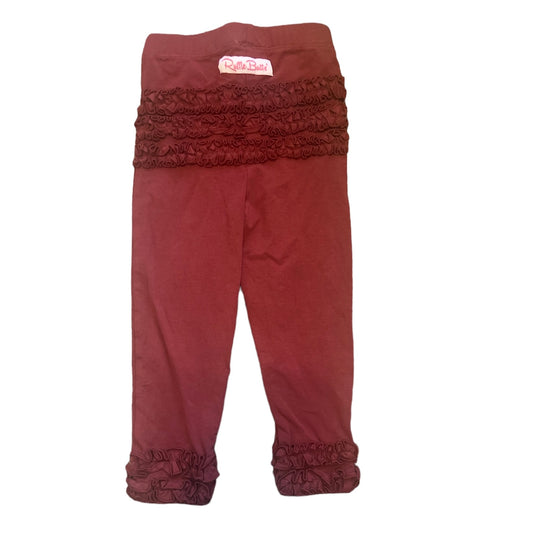 Size 2T/3T RuffleButts Maroon Ruffle Leggings