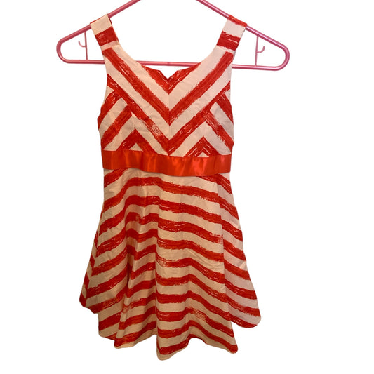 Size 8 Rare Editions Orange Stripe Dress