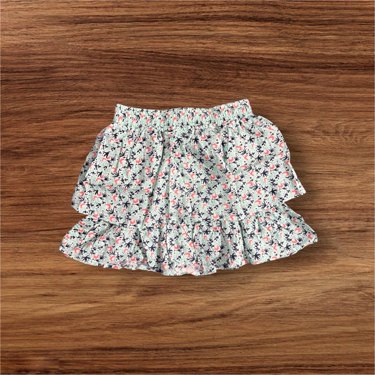Size 7 Crazy 8 Green Floral Tiered Skirt