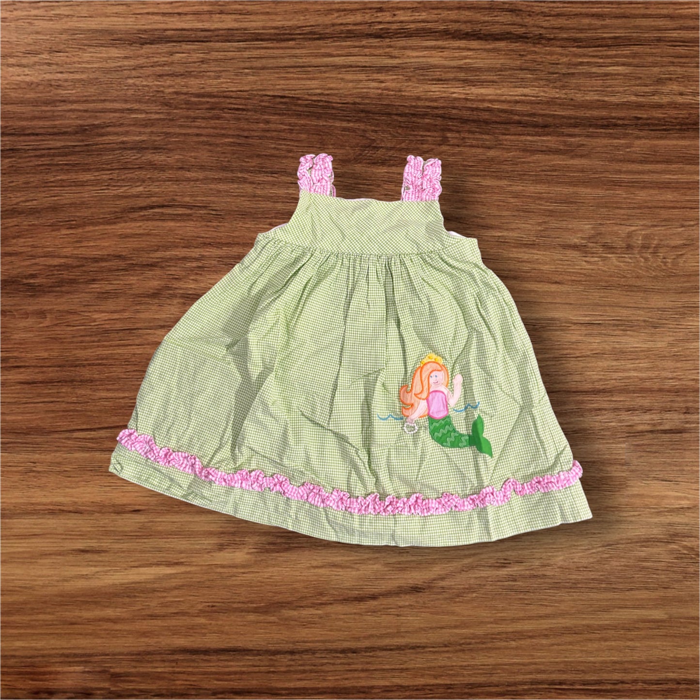 Size 18 Months Zu (by Petite Ami) Green Gingham Mermaid Dress